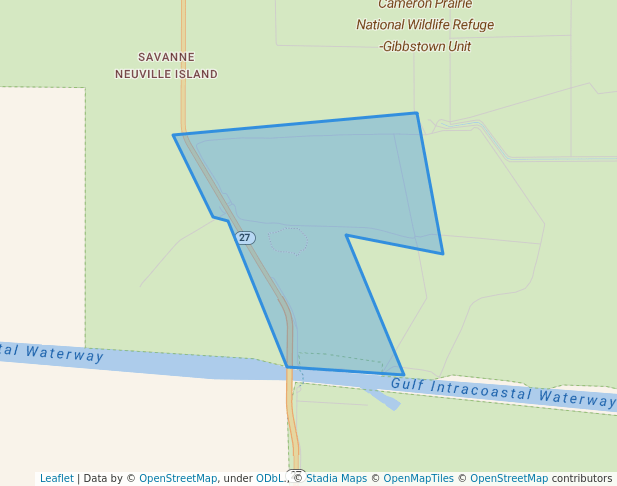 walking in Pintail Drive map in Bell City