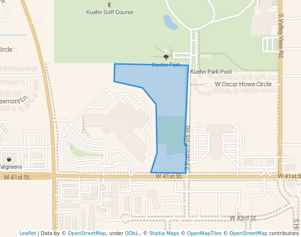 walking in Kuehn Park map in Sioux Falls