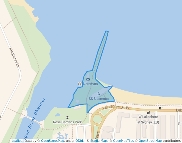 walking in SS Sicamous Heritage Shipyard Area map in Penticton