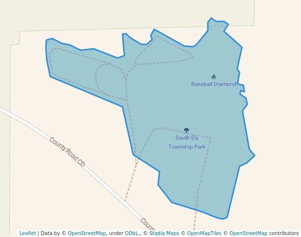 walking in South Ely Township Park map in Ishpeming