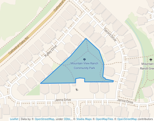 walking in Mountain View Ranch Community Park map in Goleta