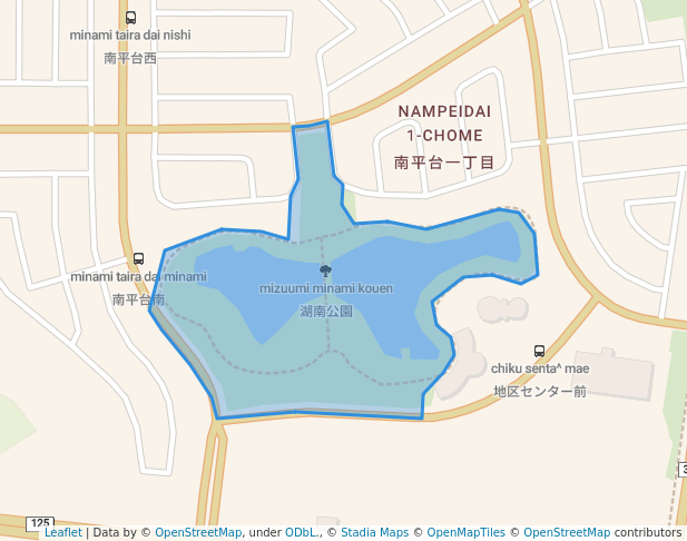 walking in 湖南公園 map in Ami