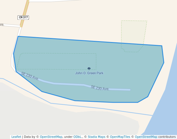 walking in John O. Green Park map in Old Town