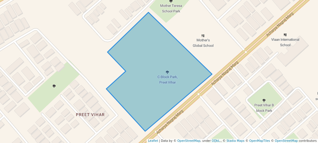 walking in Mahawir Swami park map in Delhi