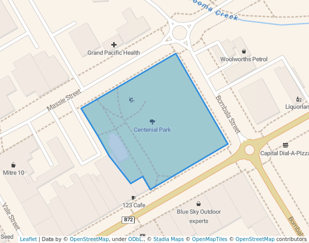walking in Centenial Park map in Cooma