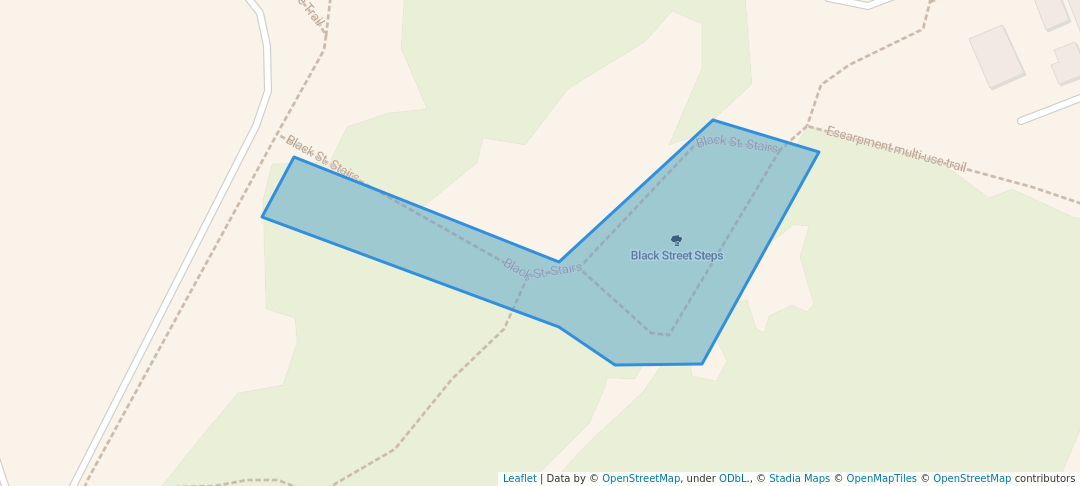 walking in Black Street Steps map in Whitehorse