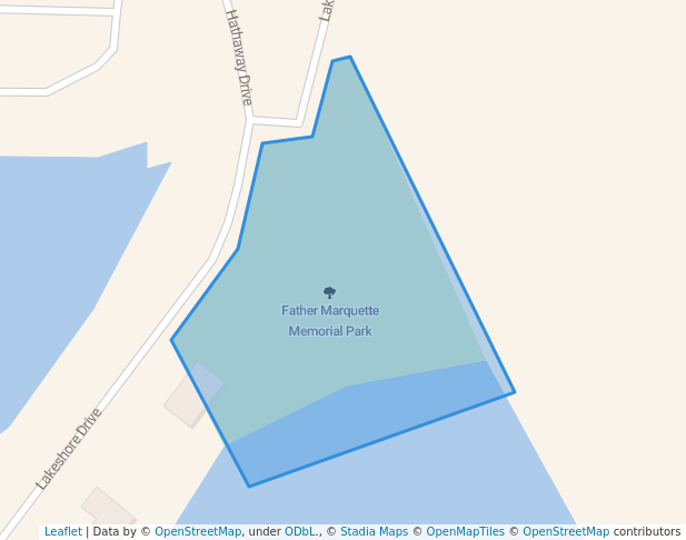 walking in Father Marquette Memorial Park map in Kewaunee