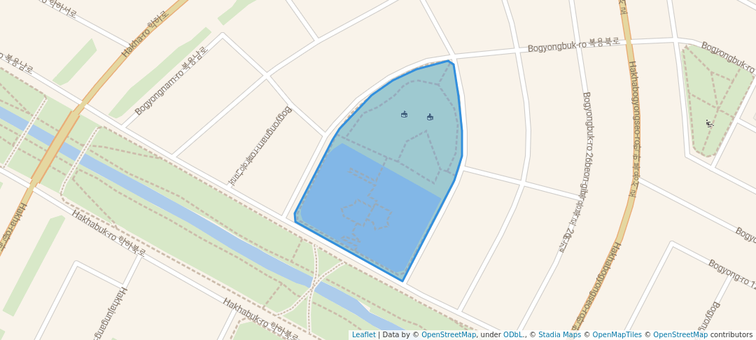 walking in Bokyoung park map in Daejeon