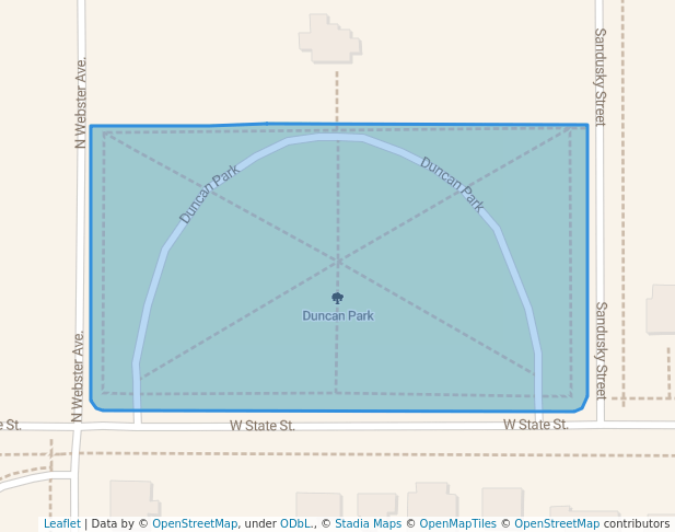 walking in Duncan Park map in Jacksonville