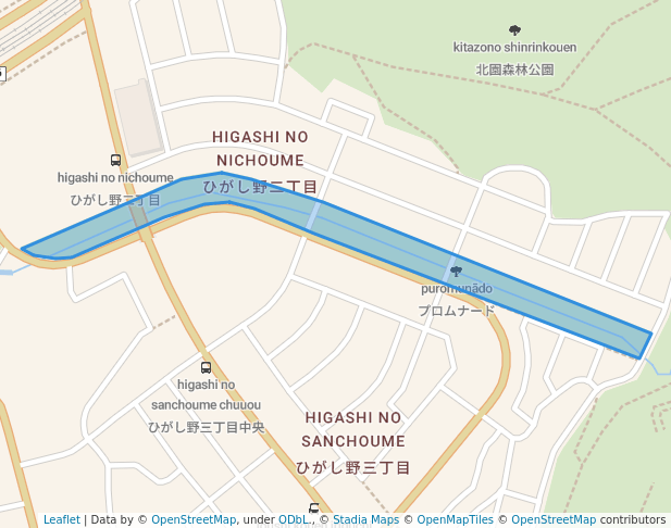 walking in プロムナード map in Moriya