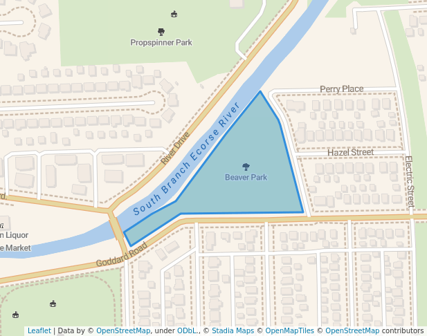 walking in Beaver Park map in Wyandotte