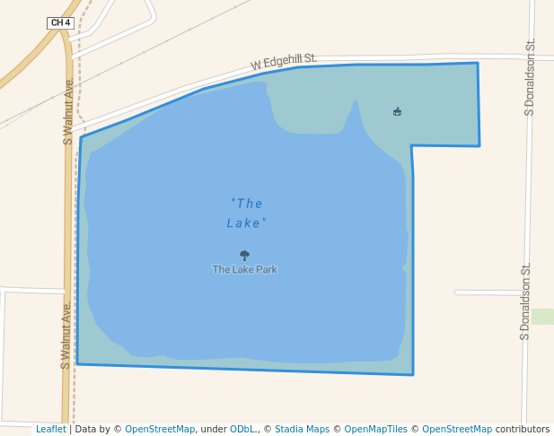 walking in The Lake Park map in Luverne