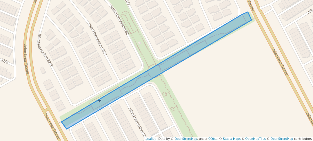 walking in Linear Park map in Johor Bahru