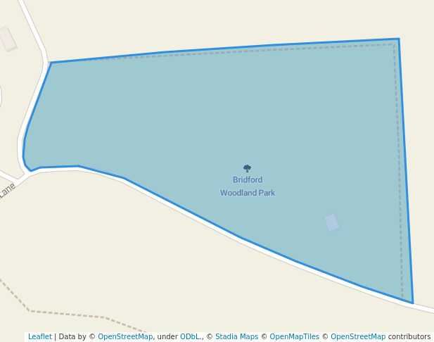 walking in Bridford Woodland Park map in Bridford