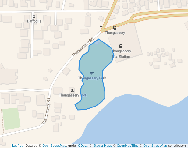 walking in Thangassery Park map in Kollam