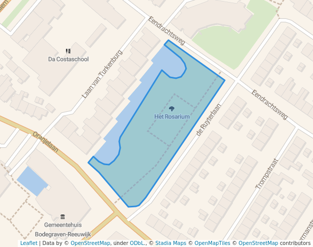 walking in Het Rosarium map in Bodegraven