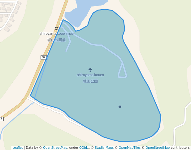 walking in 城山公園 map in Sanda
