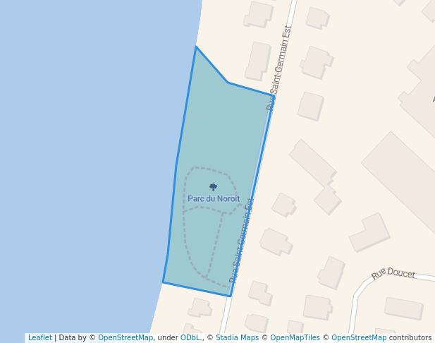 walking in Parc du Noroît map in Rimouski