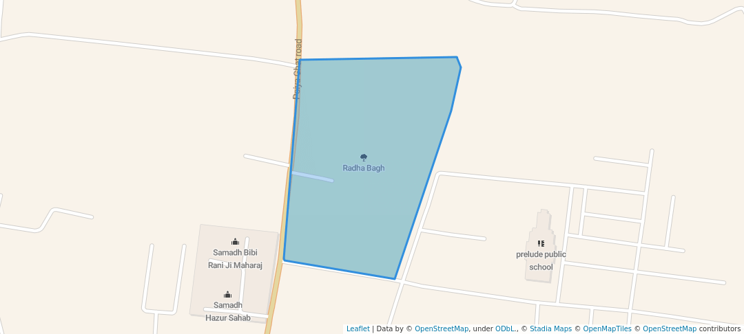 walking in Radha Bagh map in Agra