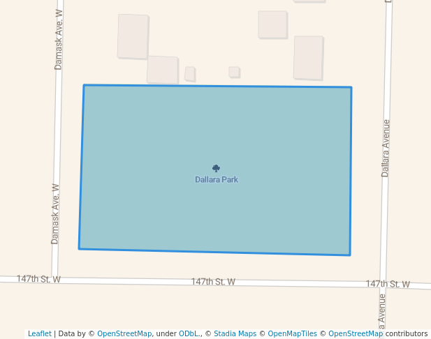 walking in Dallara Park map in Rosemount