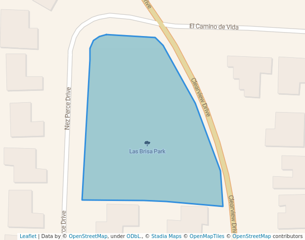 walking in Las Brisa Park map in Hollister