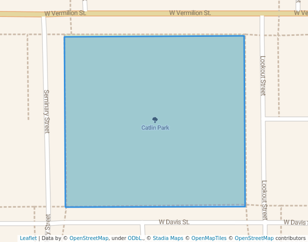 walking in Catlin Park map in Catlin