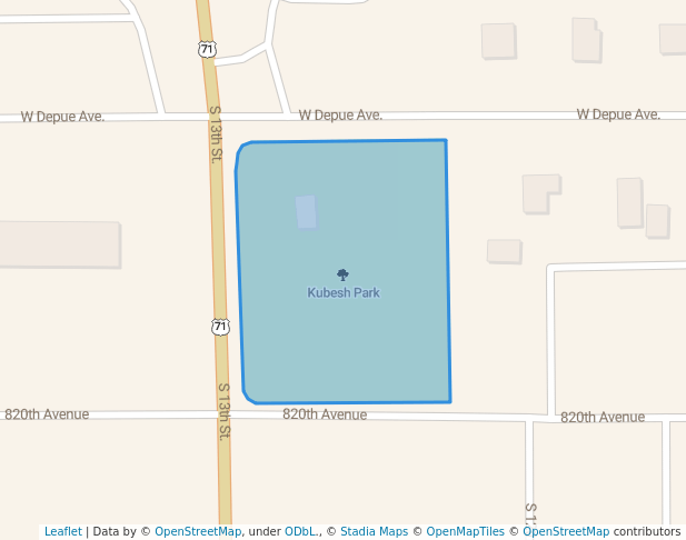 walking in Kubesh Park map in Olivia