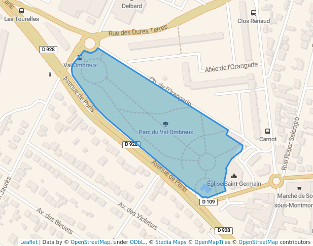 walking in Parc du Val Ombreux map in Soisy-sous-Montmorency