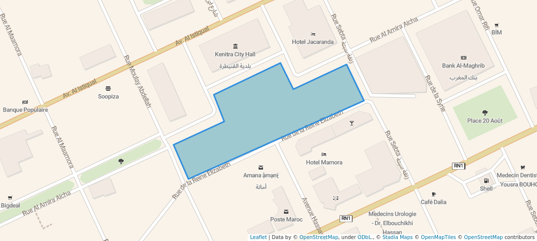 walking in Place de Municipalité map in Kénitra