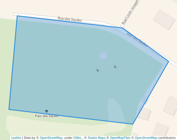walking in Parc des Saules map in Waterloo