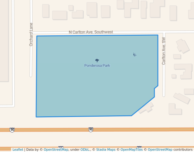 walking in Ponderosa Park map in Billings