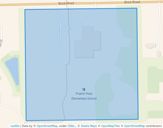 walking in Prairie Vista Park and Playgrounds map in Granger
