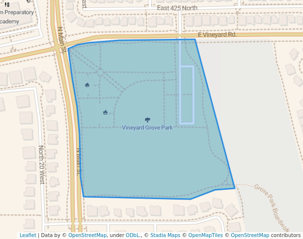 walking in Vineyard Grove Park map in Vineyard