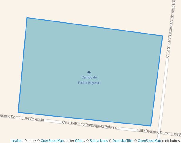 walking in Campo de Fútbol Boyeros map in Texcoco