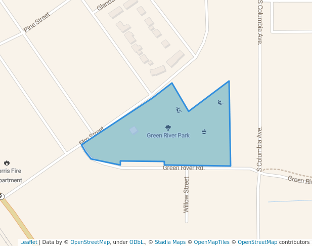 walking in Green River Park map in Morris