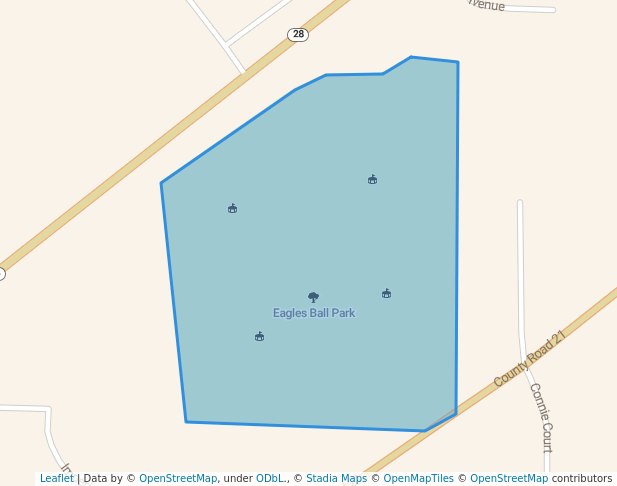 walking in Eagles Ball Park map in Morris