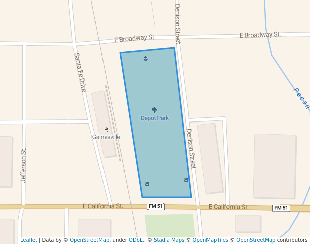 walking in Depot Park map in Gainesville