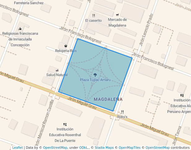 walking in Plaza Túpac Amaru map in Magdalena del Mar