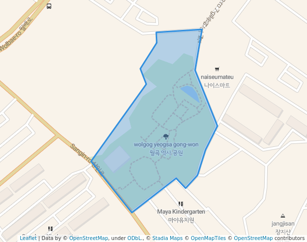 walking in 월곡 역사 공원 map in Daegu