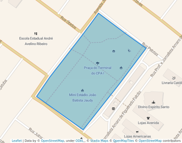 walking in Praça do Terminal do CPA I map in Cuiabá