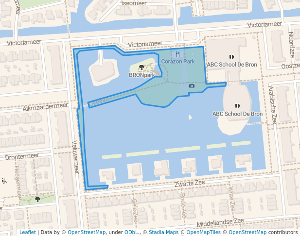 walking in BRONpark map in Amersfoort