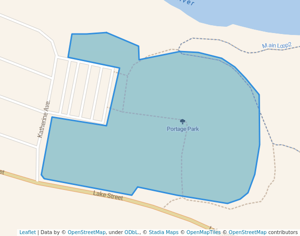 walking in Portage Park map in Cohasset