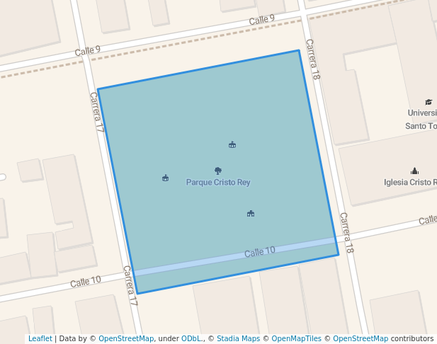 walking in Parque Cristo Rey map in Bucaramanga