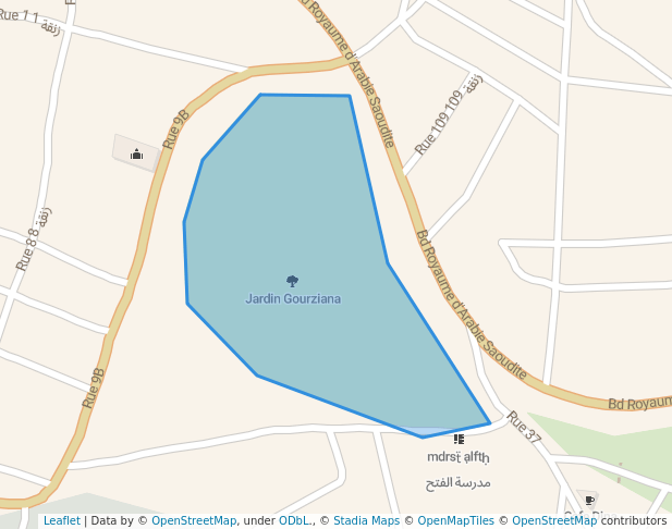 walking in Jardin Gourziana map in Tangier