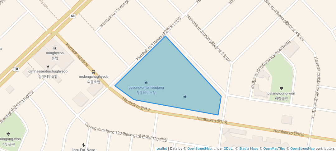 walking in 함박공원 map in Gimhae