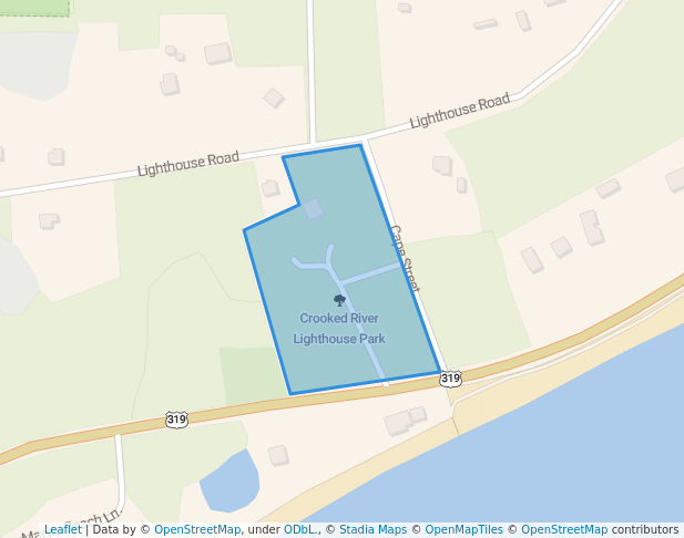 walking in Crooked River Lighthouse Park map in Carrabelle