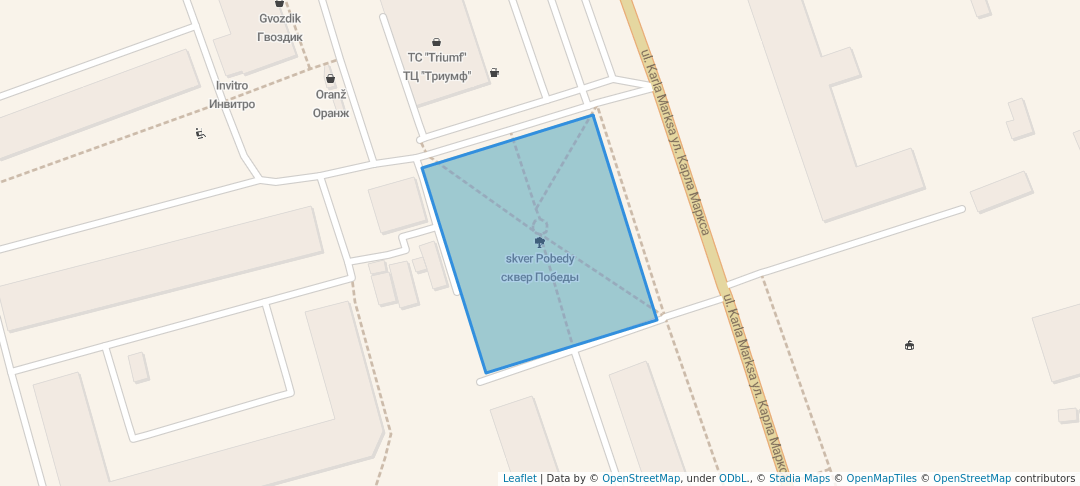 walking in сквер Победы map in Kursk