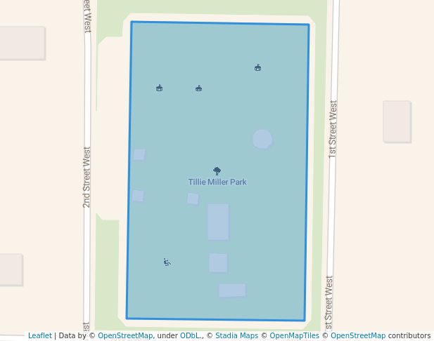 walking in Tillie Miller Park map in Carrabelle
