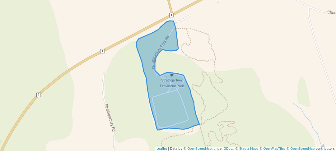 walking in Strathgartney Provincial Park map in Bonshaw