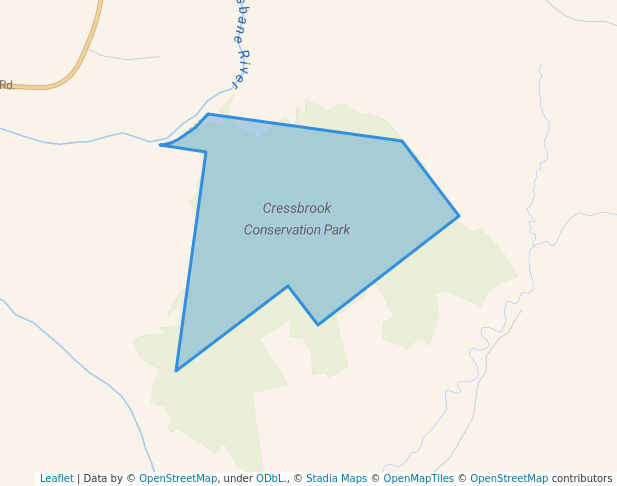 walking in Cressbrook Conservation Park map in Fulham